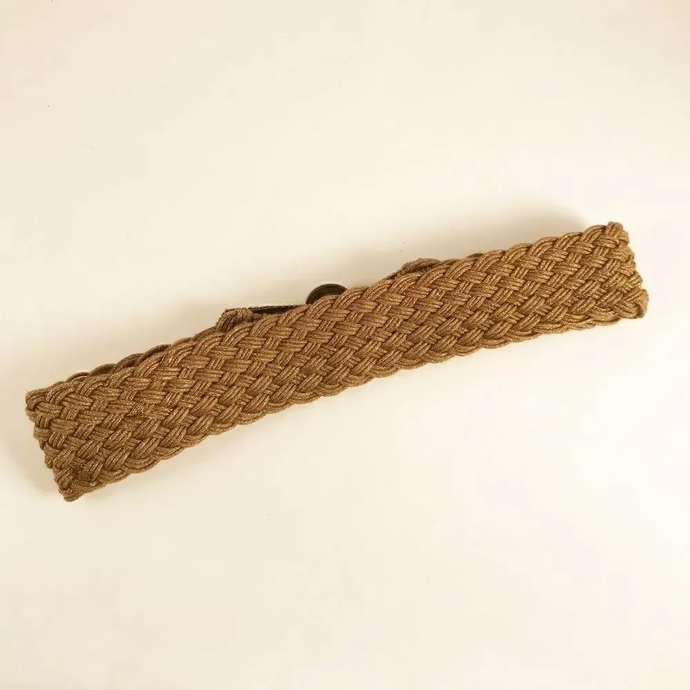 Gold Woven Fabric Belt with Beautiful Metal Clasp